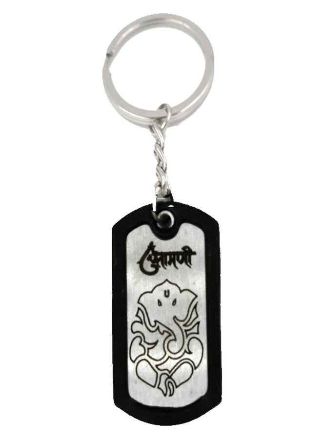 AFH Lord Chintamani Ganesha Brown White Decorative Key Chain for Unisex - Image 1